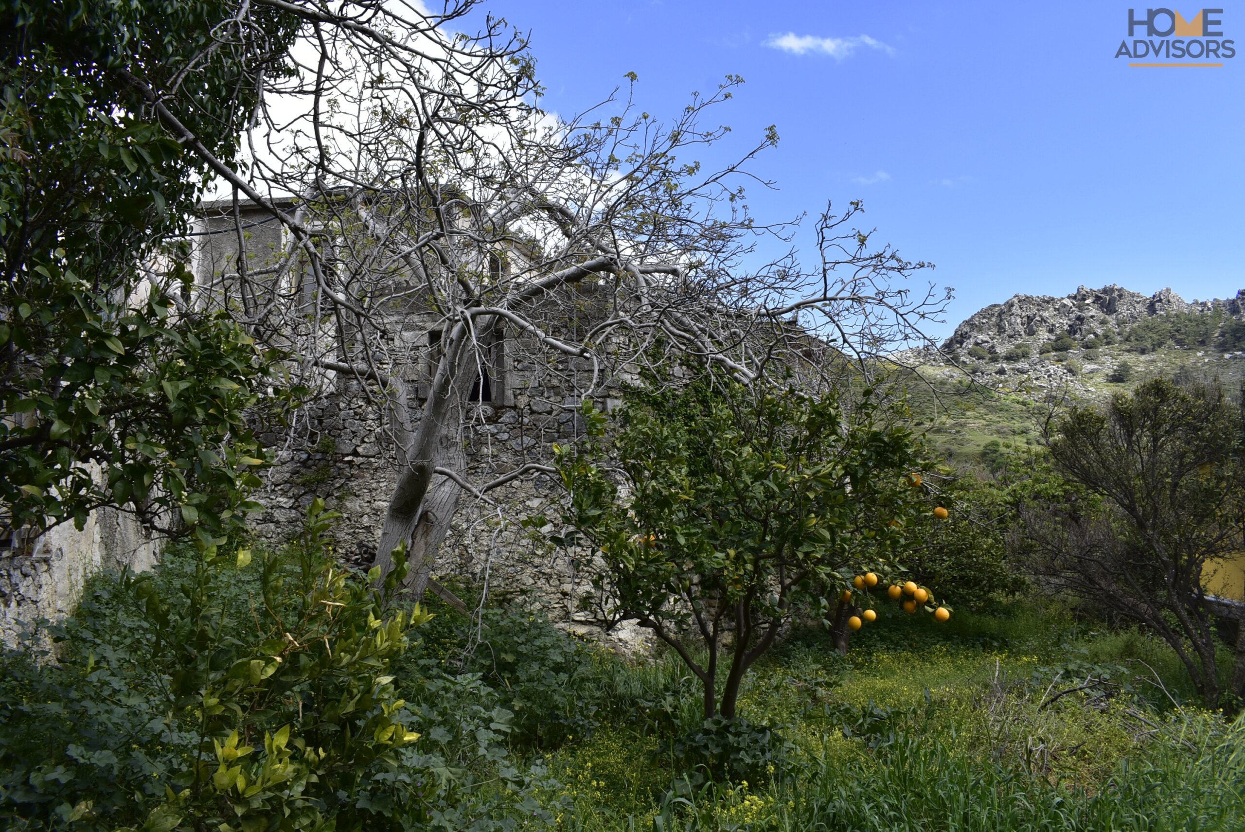 Old stone-building house in Crete